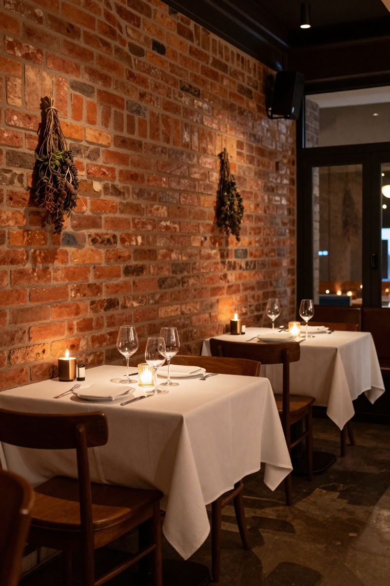Sala da pranzo del ristorante con luci soffuse